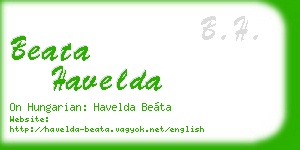 beata havelda business card